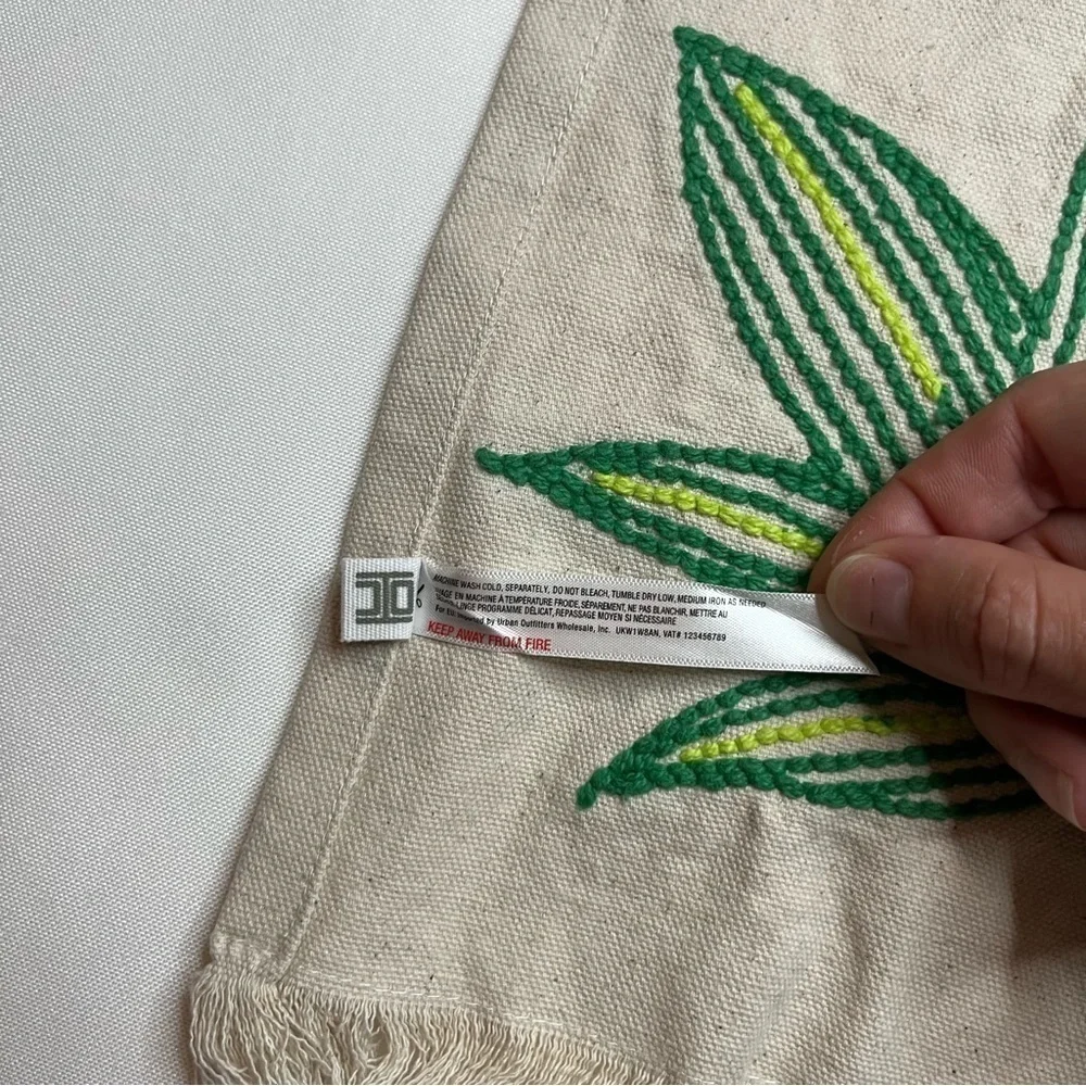 Urban Outfitters Mini Tufted Flag Textured Mary Jane 100% Cotton Tapestry NWT